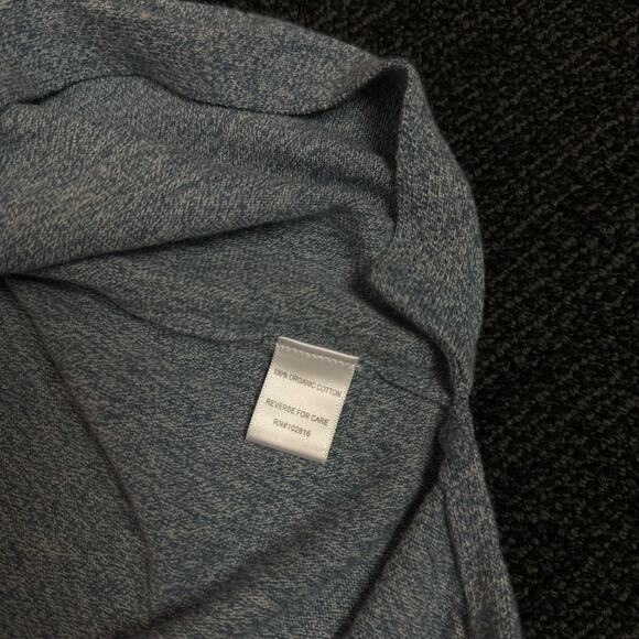 Garnet Hill Womens Sweater Organic Cotton Blue Heathered Kangaroo Pocket Size XL - Picture 3 of 7